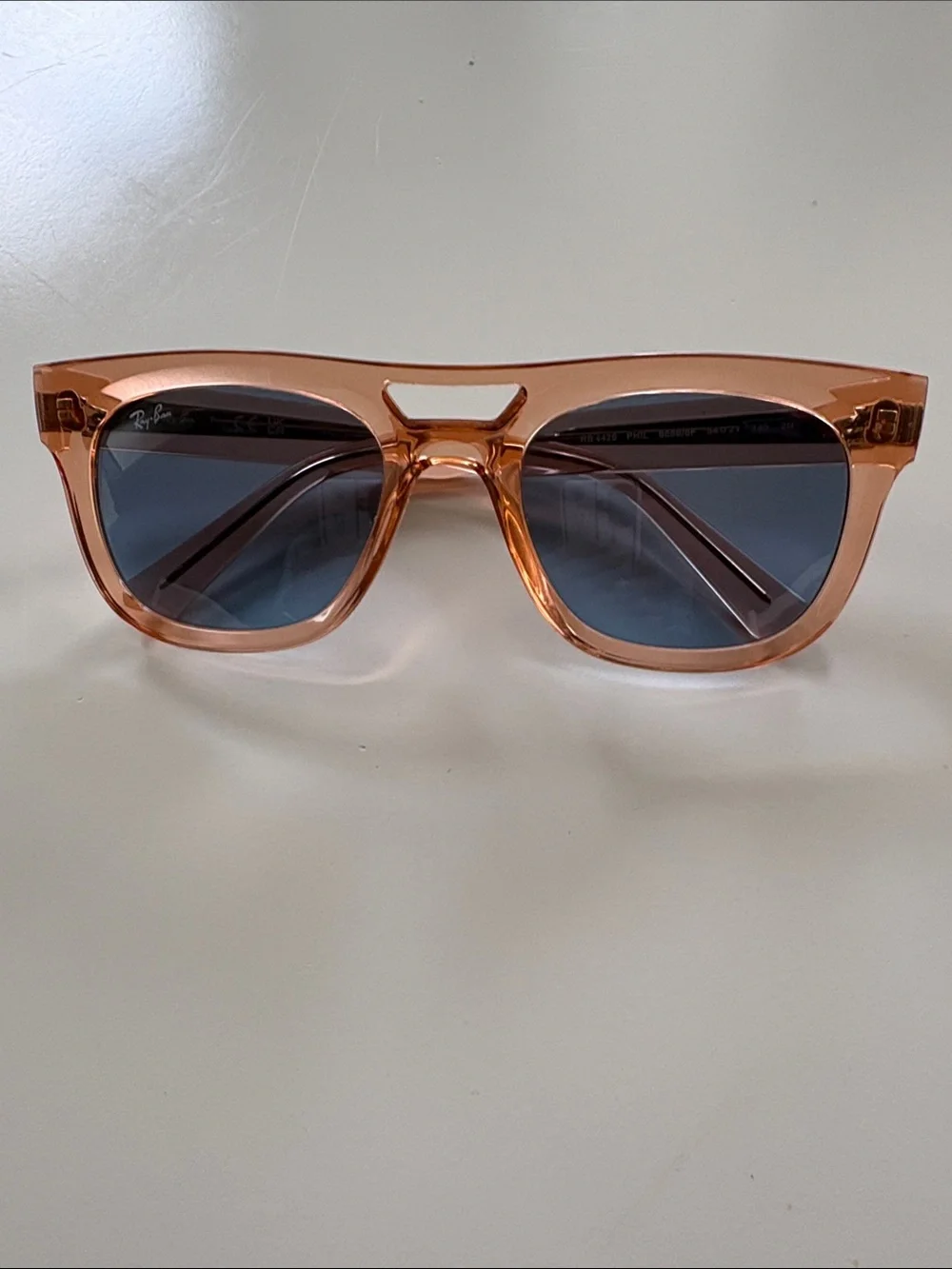 Ray-Ban Men's Transparent Amber Square Sunglasses